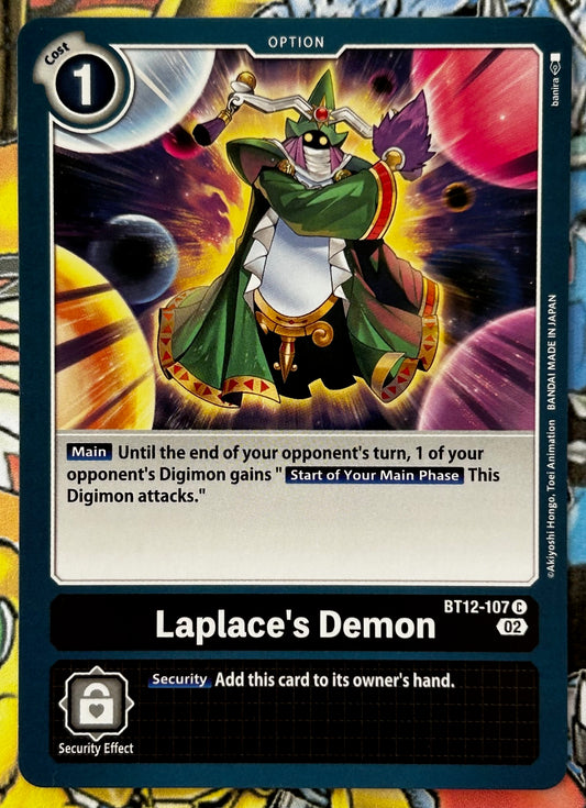 BT12-107 LAPLACE'S DEMON Across Time Black Option Digimon Card