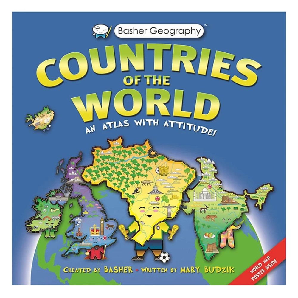 Basher Geography - Countries of the World: An Atlas with Attitude! (Illustrated Paperback with World Map Poster)