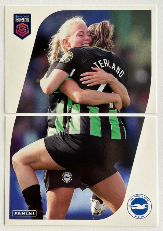 Panini Barclays Women's Super League 2024 - BRIGHTON TEAM TRIUMPH Stickers #294 & #295