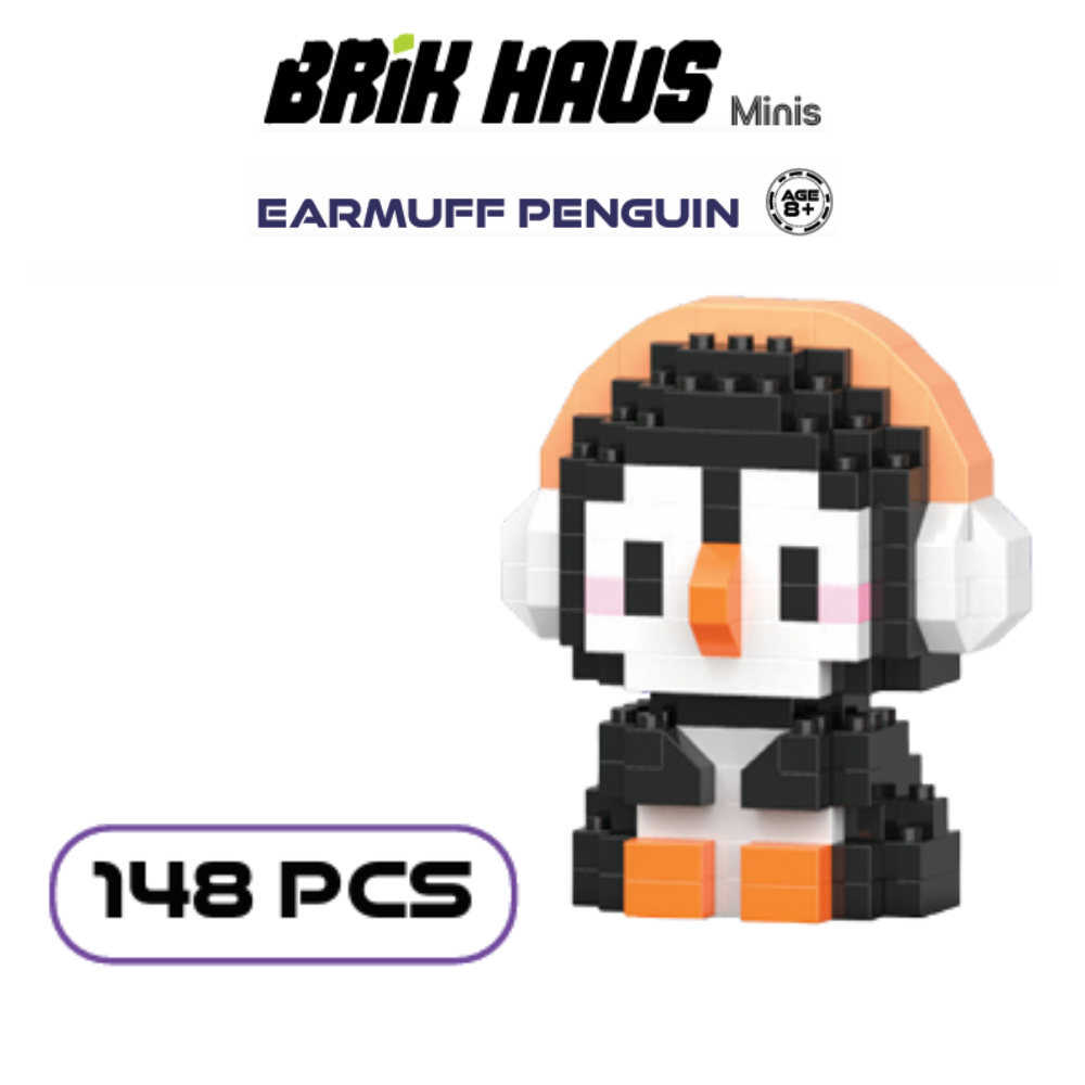 Brik Haus Mini Builds - EARMUFF PENGUIN (148 pcs) Age 8+