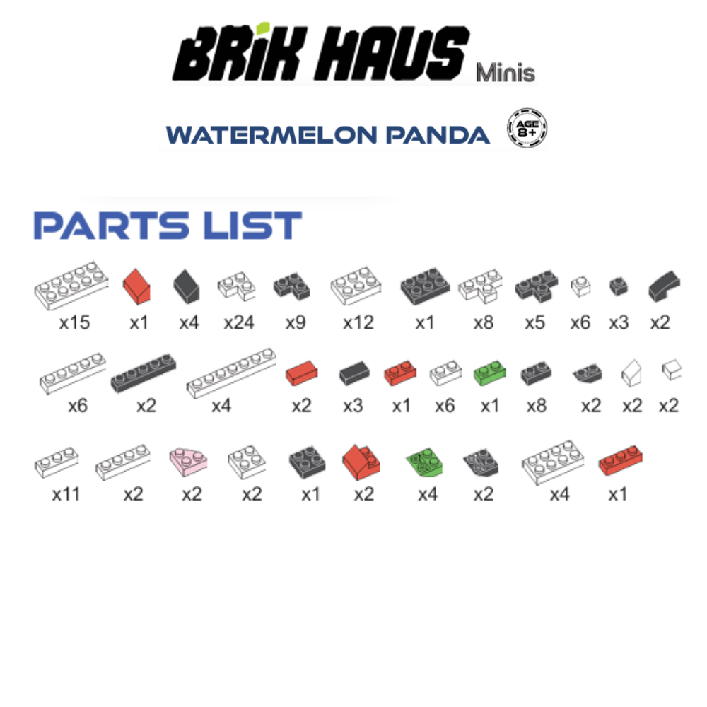 Brik Haus Mini Builds - WATERMELON PANDA (160 pcs) Age 8+