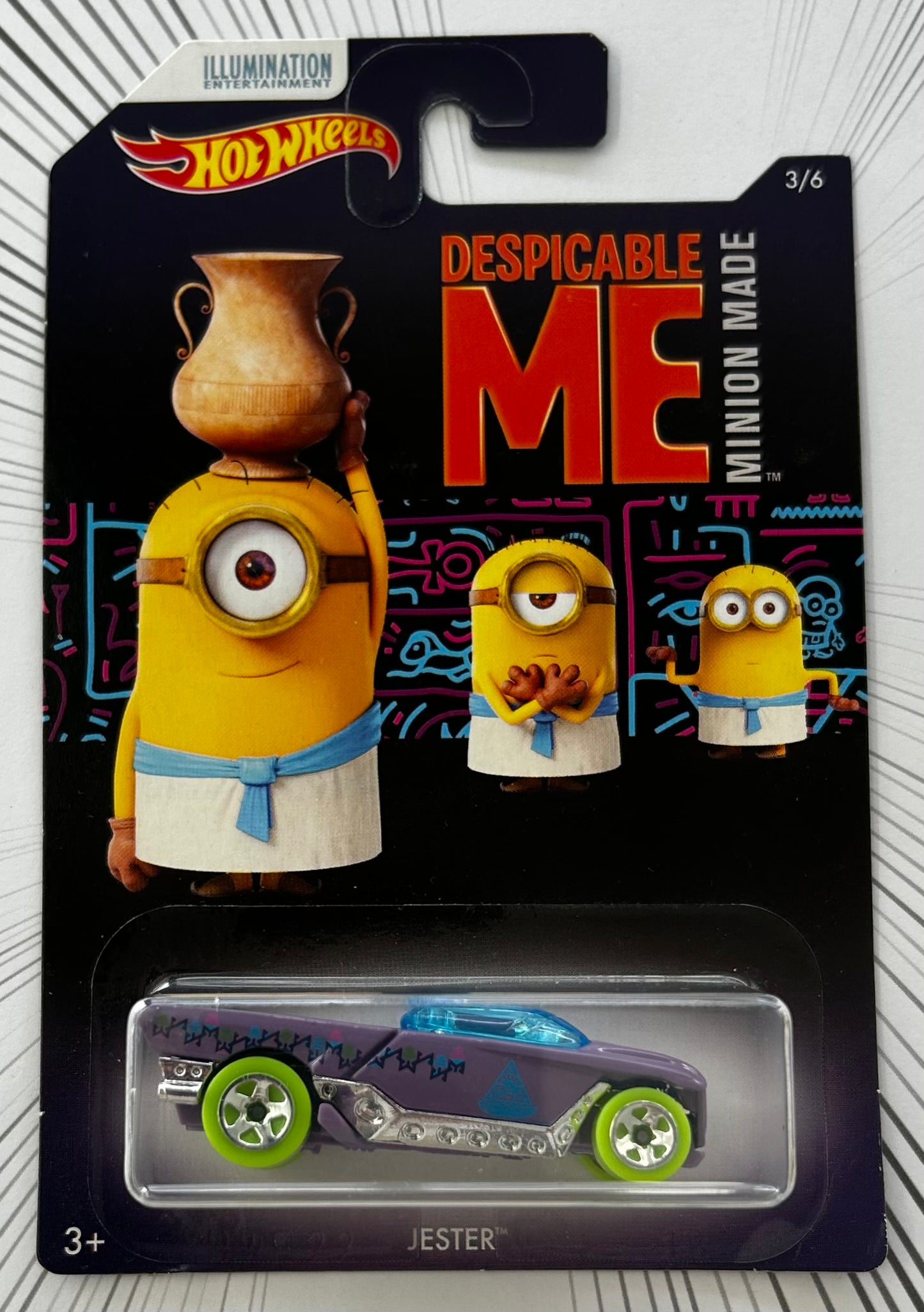 Mattel Hot Wheels Diecast 1:64 - Jester 3/6 Despicable Me Minion Made series