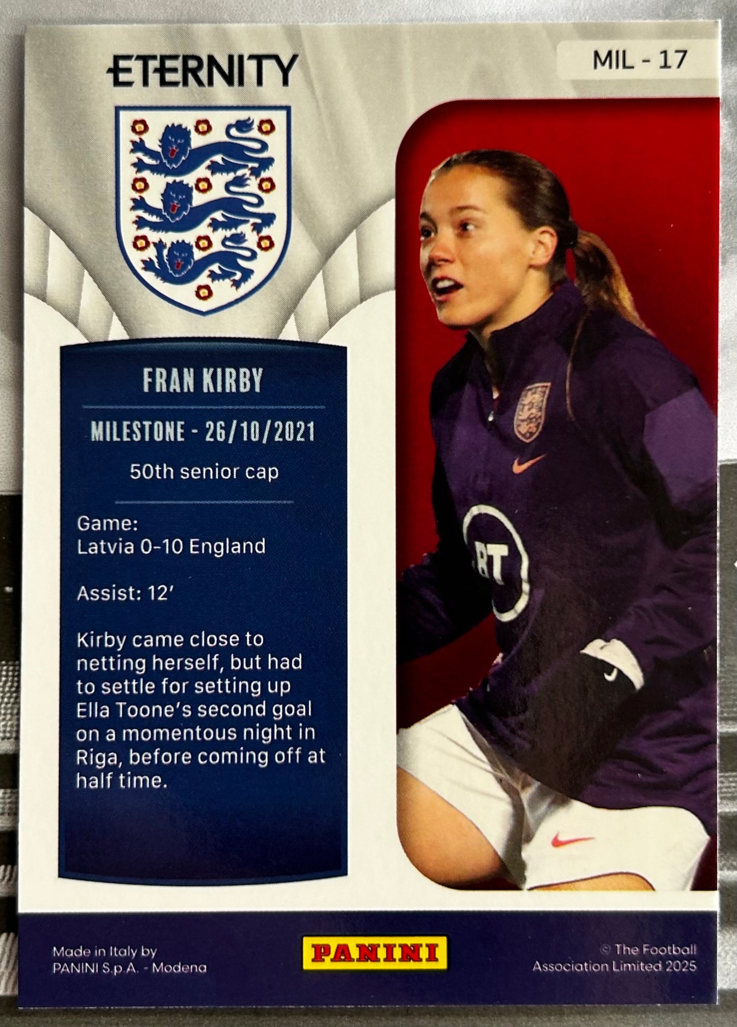 Panini Eternity Lionesses 2025 - FRAN KIRBY (ENGLAND) Milestone #MIL-17