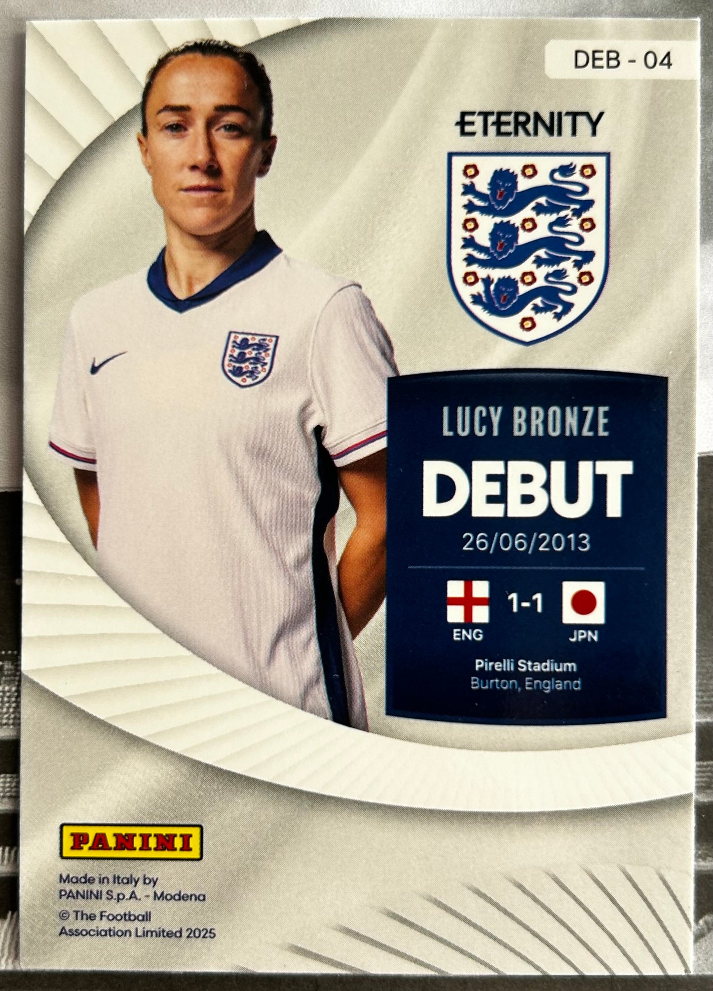 Panini Eternity Lionesses 2025 - LUCY BRONZE (ENGLAND) Debut #DEB-04