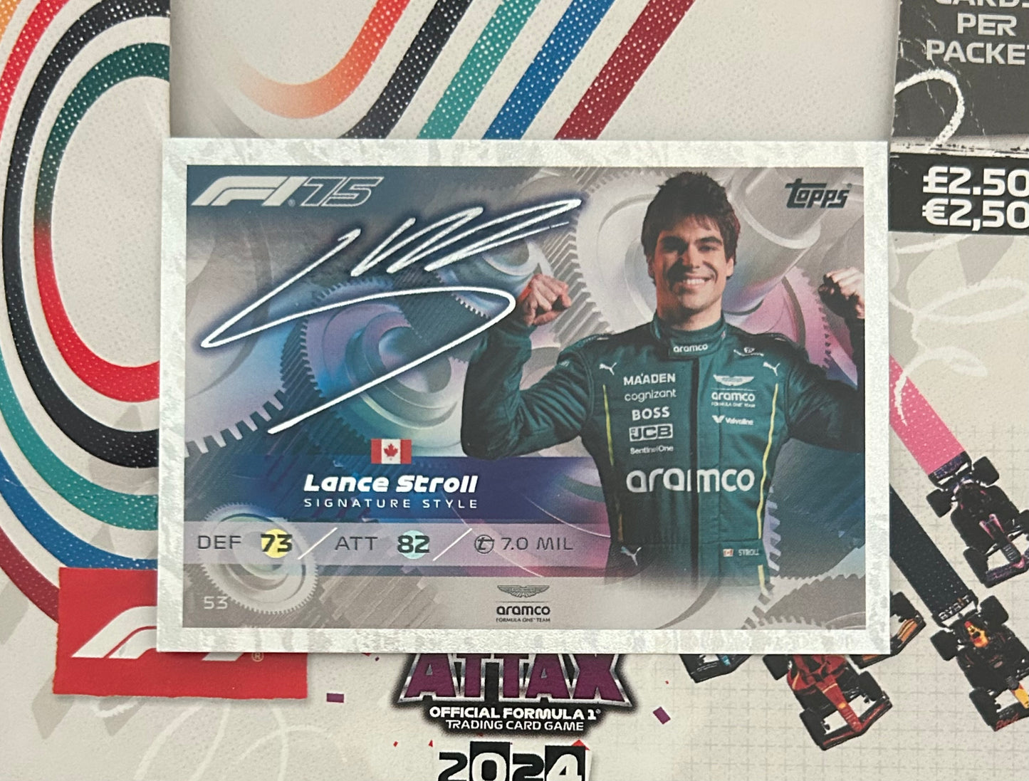 Topps F1 Turbo Attax 2025 - LANCE STROLL (ASTON MARTIN ARAMCO) Signature Style Holo Foil #53