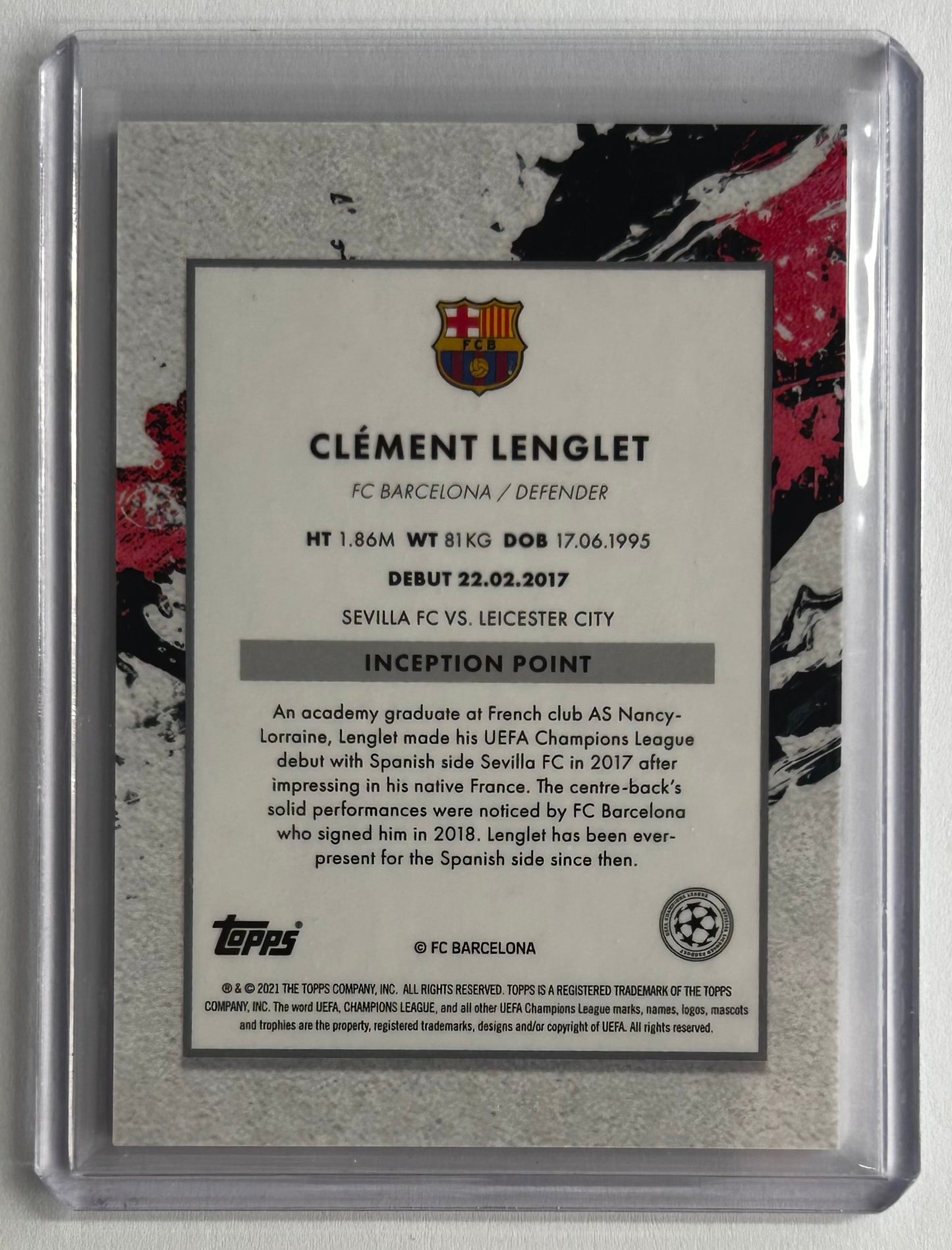 2020-21 Topps Inception UCL - CLEMENT LENGLET (FC BARCELONA) Star Quality