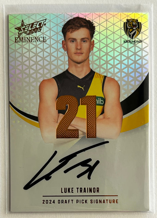 2025 AFL Select Eminence - LUKE TRAINOR (RICHMOND TIGERS) Draft Pick Signature Copper /195 DPSC21