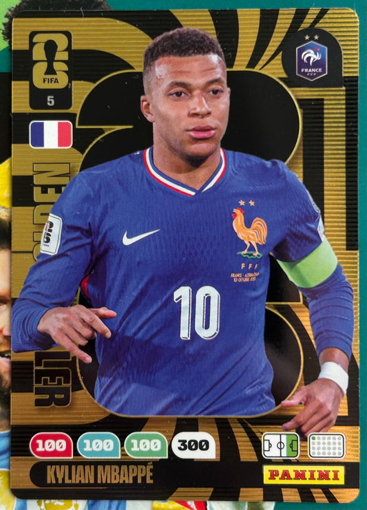 Panini FIFA World Cup 2026 Adrenalyn XL - KYLIAN MBAPPE (FRANCE) Golden Baller #5