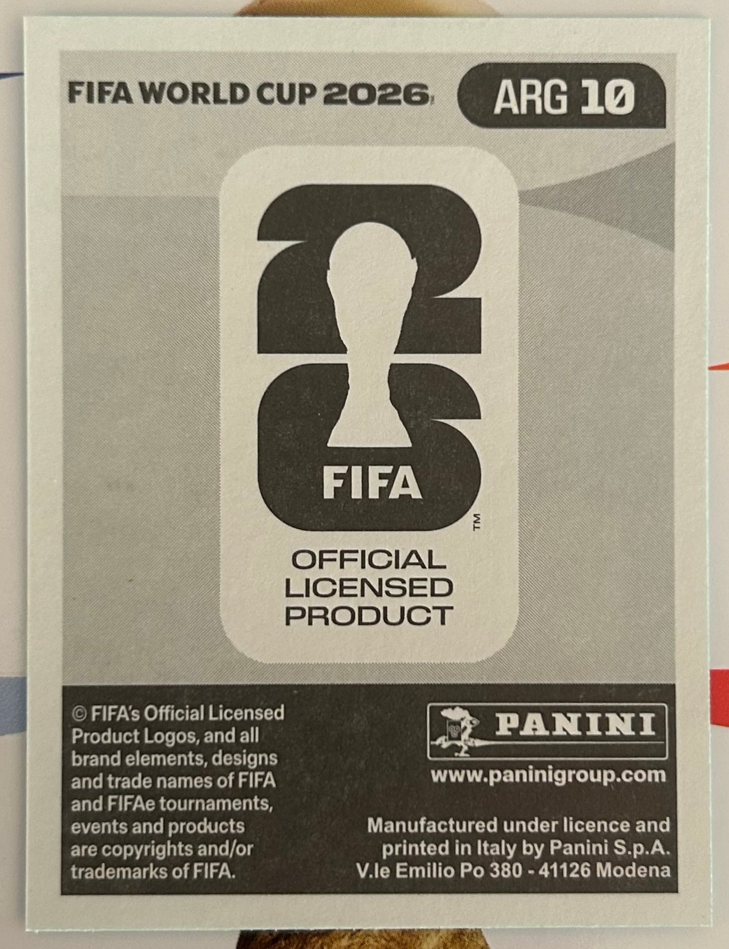 Panini FIFA World Cup 2026 Official Sticker Collection - RODRIGO DE PAUL (ARGENTINA) ARG10