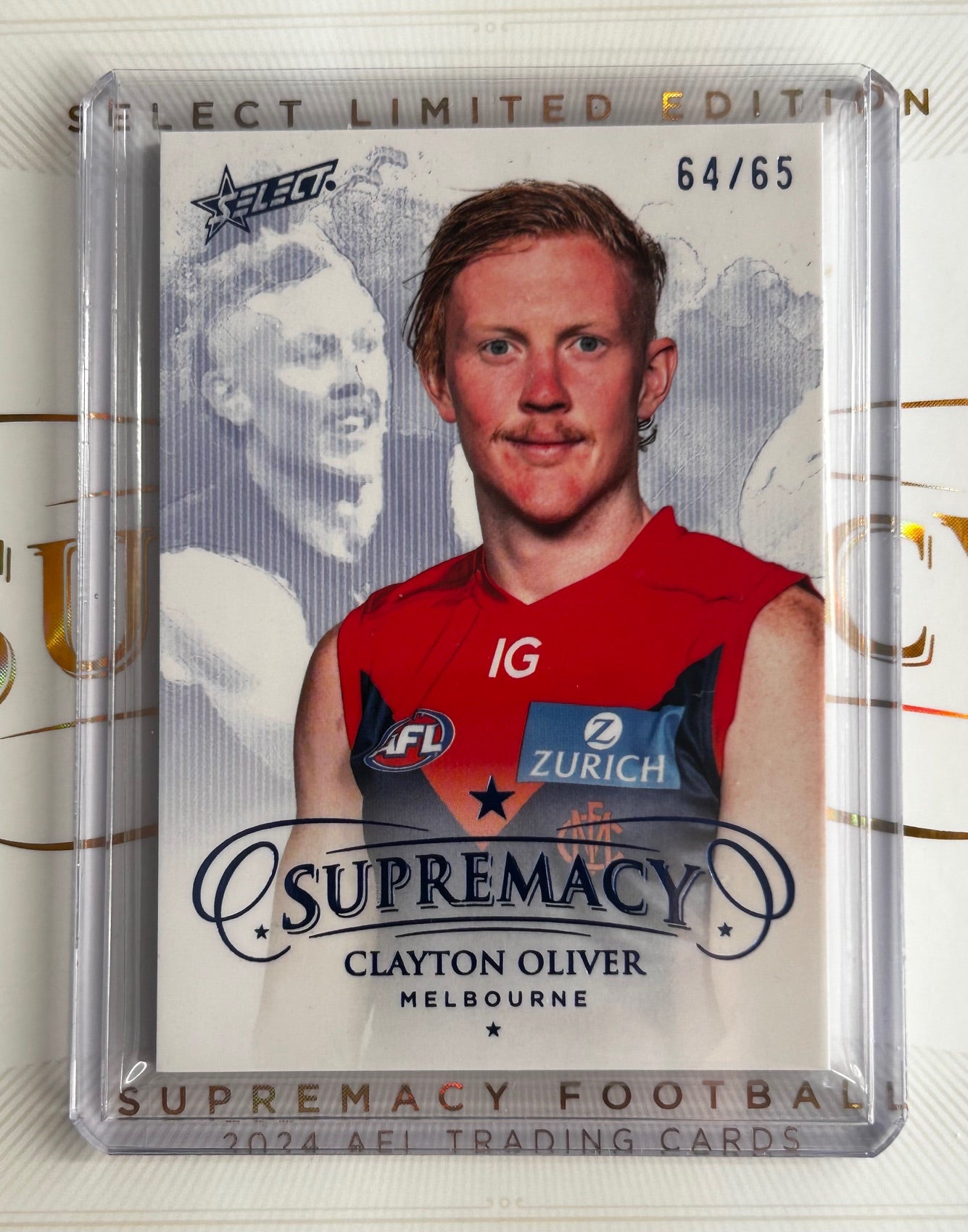 2024 AFL Select Supremacy - CLAYTON OLIVER (MELBOURNE) Blue Portrait /65 #95