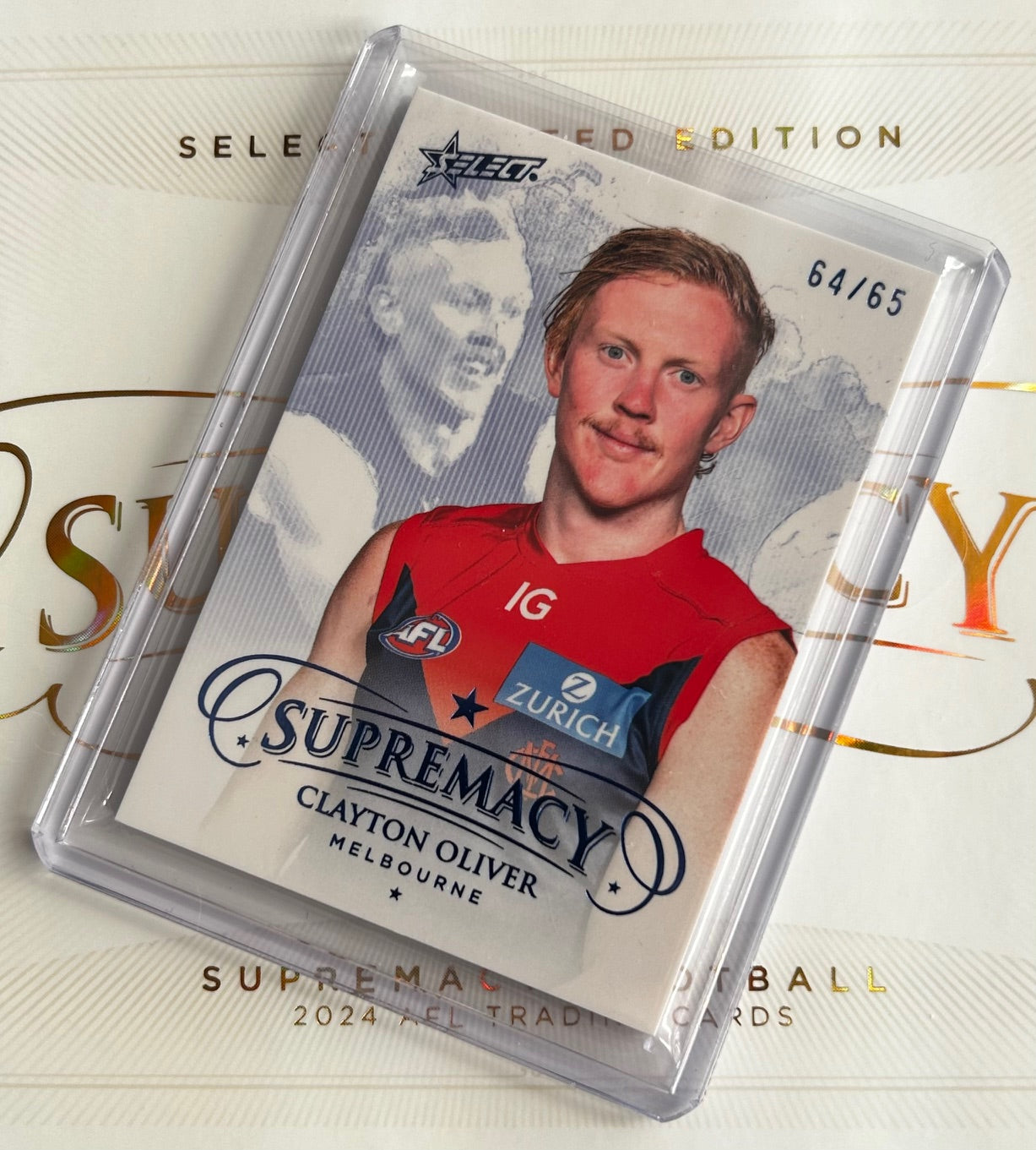 2024 AFL Select Supremacy - CLAYTON OLIVER (MELBOURNE) Blue Portrait /65 #95