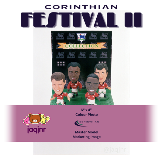 Corinthian 4-PLAYER DISPLAY W/ STEVE BRUCE (MANCHESTER UNITED 1995) Early Product Development Photo