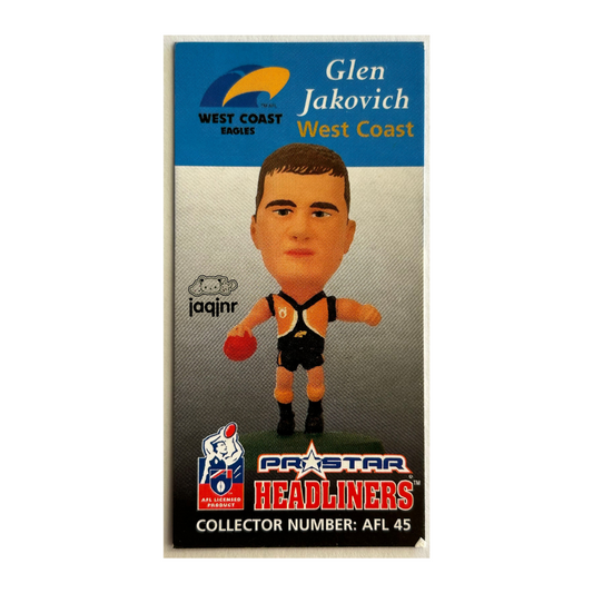 Corinthian AFL Prostar Headliners - GLEN JAKOVIC (West Coast Eagles) Unreleased Collector Card AFL45