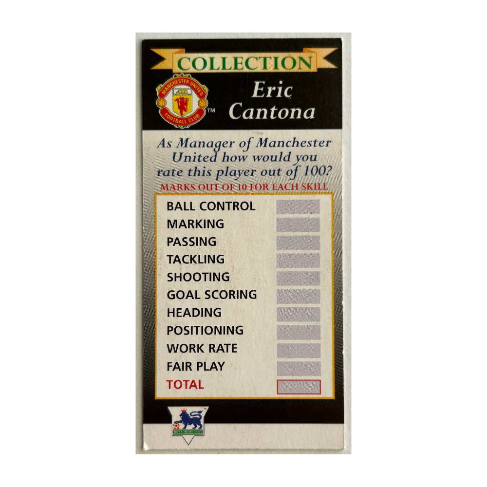 Corinthian Headliners - ERIC CANTONA (Manchester United) Collar Up Collector Card PL421
