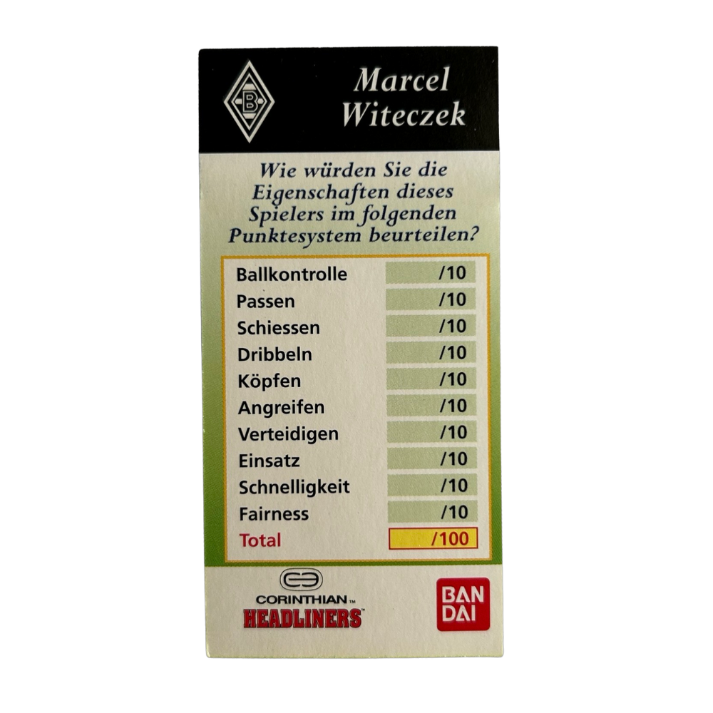 Corinthian Headliners - MARCEL WITECZEK (Borussia Monchengladbach) Collector Card GER049
