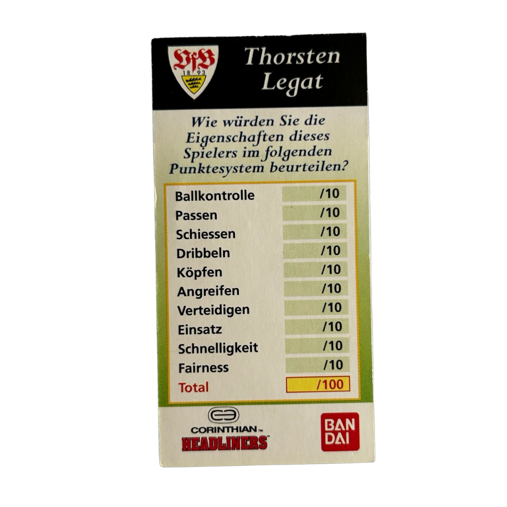 Corinthian Headliners - THORSTEN LEGAT (VfB Stuttgart) Collector Card GER032