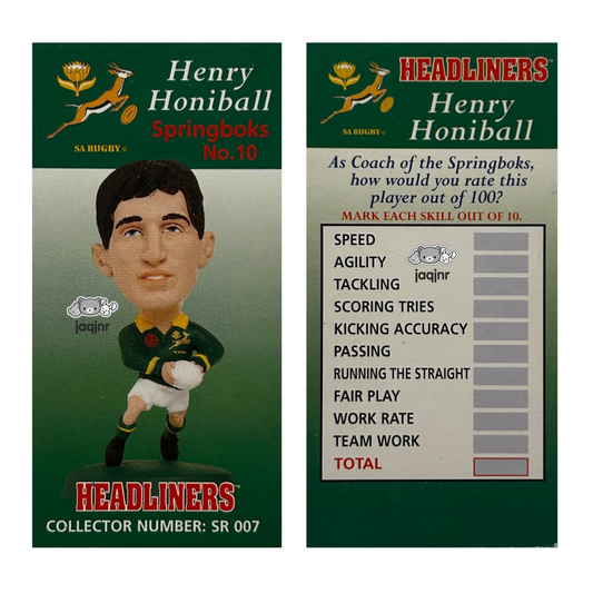 Corinthian Headliners Rugby Union - HENRY HONIBALL (SPRINGBOKS #10) Collector Card SR007