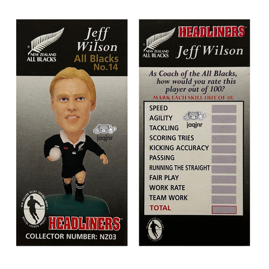 Corinthian Headliners Rugby Union - JEFF WILSON (NEW ZEALAND ALL BLACKS #14) Collector Card NZ03