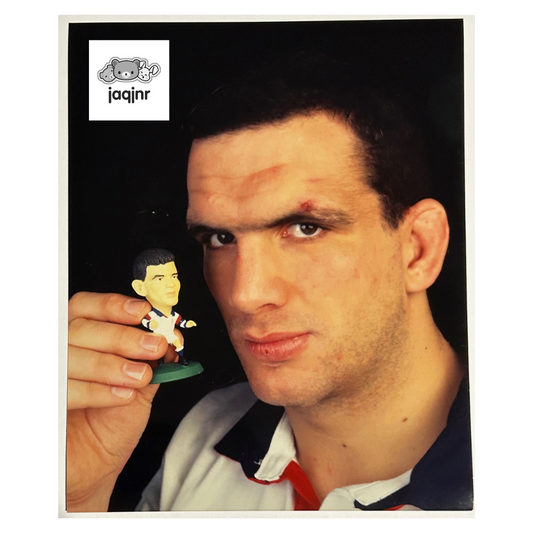 Corinthian Promo 6x4" Photo - MARTIN JOHNSON w/ England Rugby Union Figure