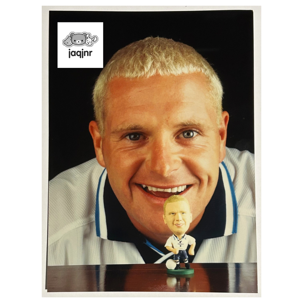 Corinthian Promo 7x5" Photo - PAUL GASCOIGNE w/ Blonde England EURO 1996 Figure