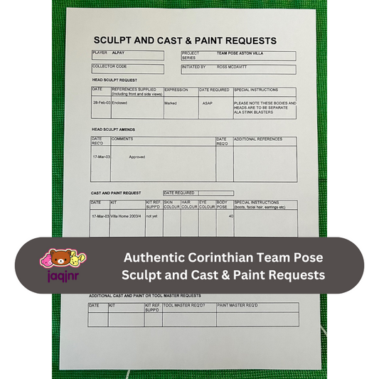 Corinthian Sculpt and Cast & Paint Request Form - ALPAY (ASTON VILLA) Unreleased Fan Favourites Team Pose
