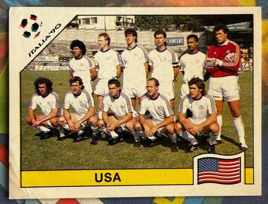 Panini FIFA World Cup Italia 90 Sticker - TEAM PHOTO (USA) #98