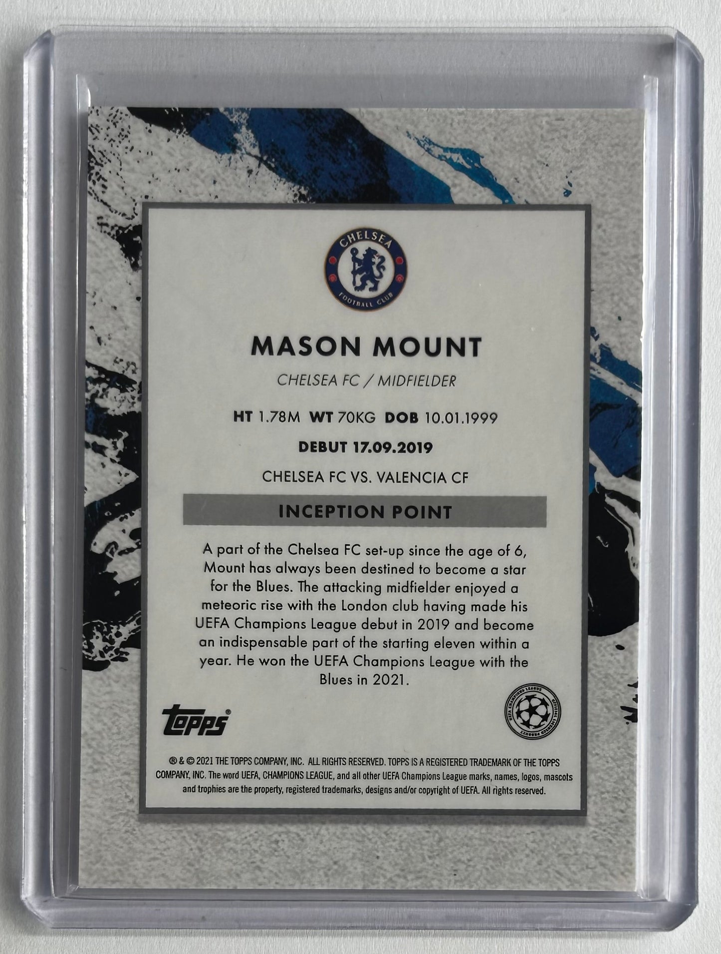 2020-21 Topps Inception UCL - MASON MOUNT (CHELSEA) Succession