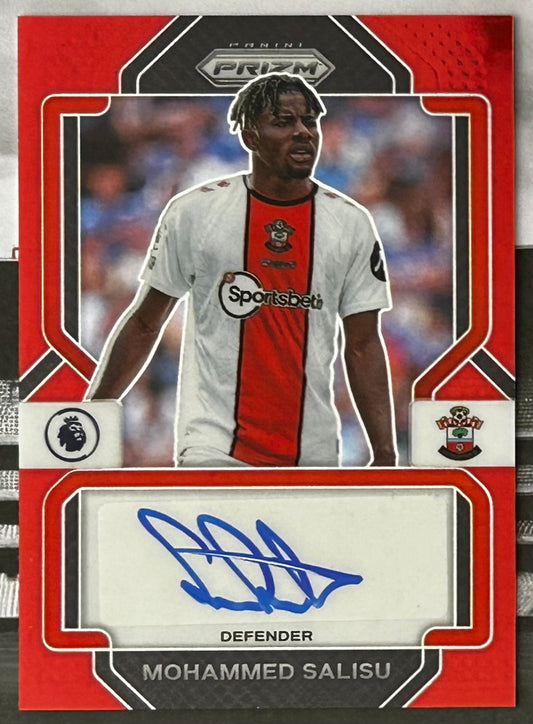 2022-23 Panini Prizm Premier League Soccer - MOHAMMED SALISU (SOUTHAMPTON) Signatures Red Stars Parallel S-MS