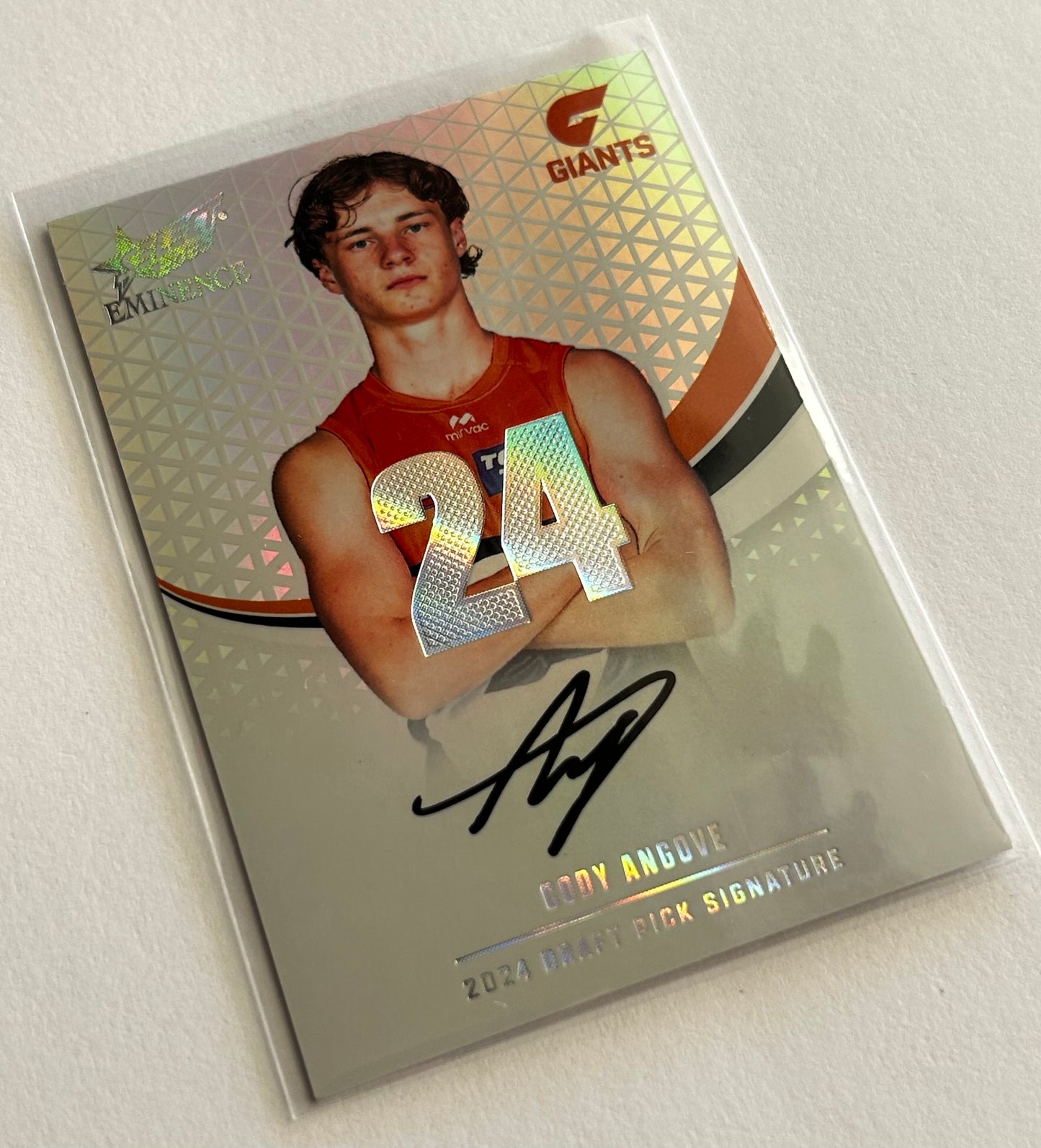 2025 AFL Select Eminence - CODY ANGOVE (GWS GIANTS) Draft Pick Signature Platinum /40 DPSP24