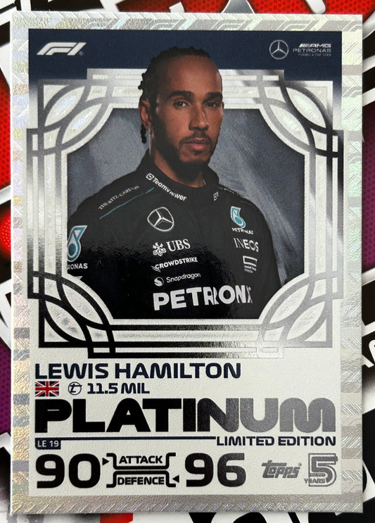 Topps F1 Turbo Attax 2024 - LEWIS HAMILTON (MERCEDES AMG) Platinum Limited Edition LE19