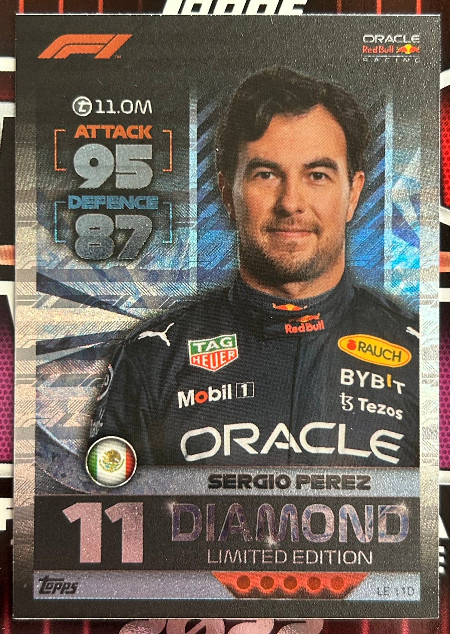 Topps F1 Turbo Attax 2022 - SERGIO PEREZ (ORACLE RED BULL) Diamond Limited Edition LE11D