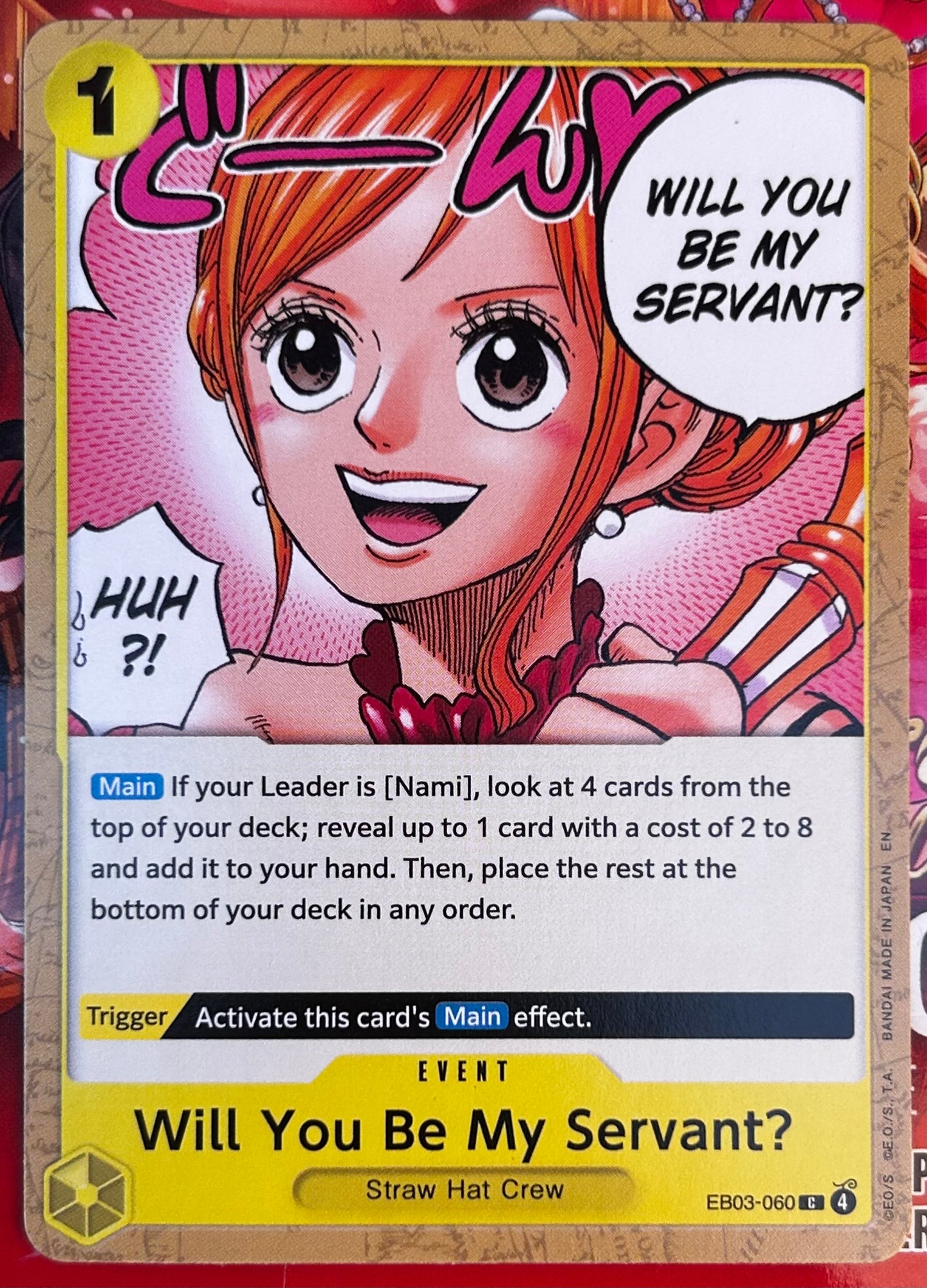 EB03-060 WILL YOU BE MY SERVANT? One Piece Event Card (Yellow) English