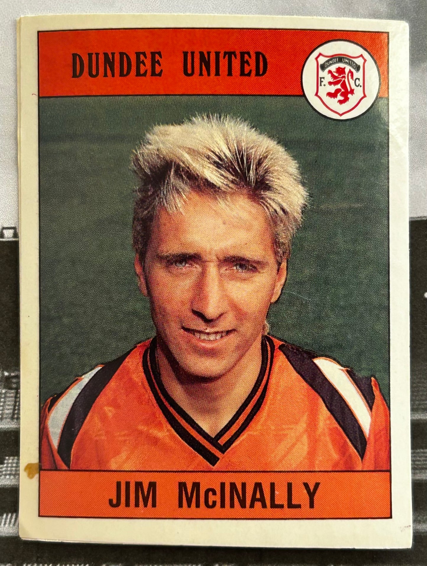 Panini Football 90 Sticker - JIM McINALLY (DUNDEE UNITED) #377