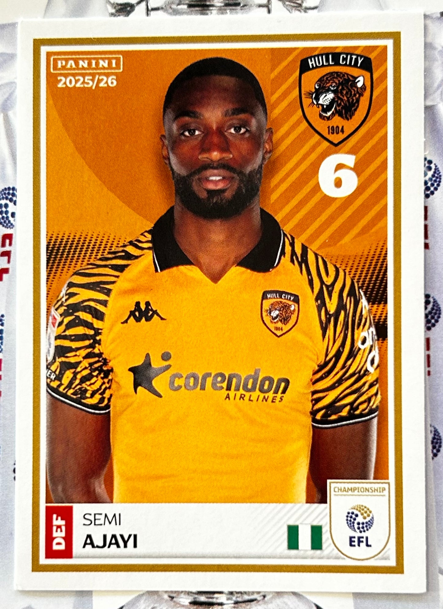 Panini EFL 2025-26 Sticker Collection - Single HULL CITY Stickers (#125 - #142)