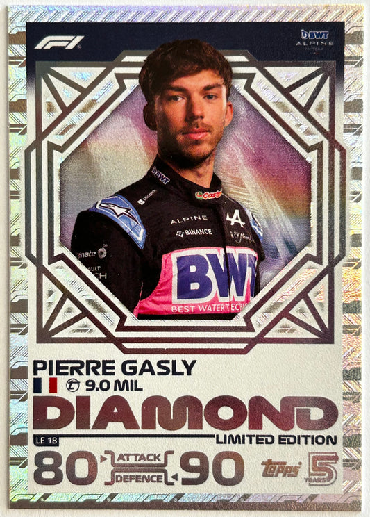 Topps F1 Turbo Attax 2024 - PIERRE GASLY (BWT ALPINE) Diamond Limited Edition LE18