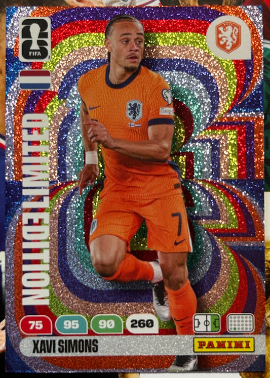 Panini FIFA World Cup 2026 Adrenalyn XL - XAVI SIMONS (NETHERLANDS) Limited Edition