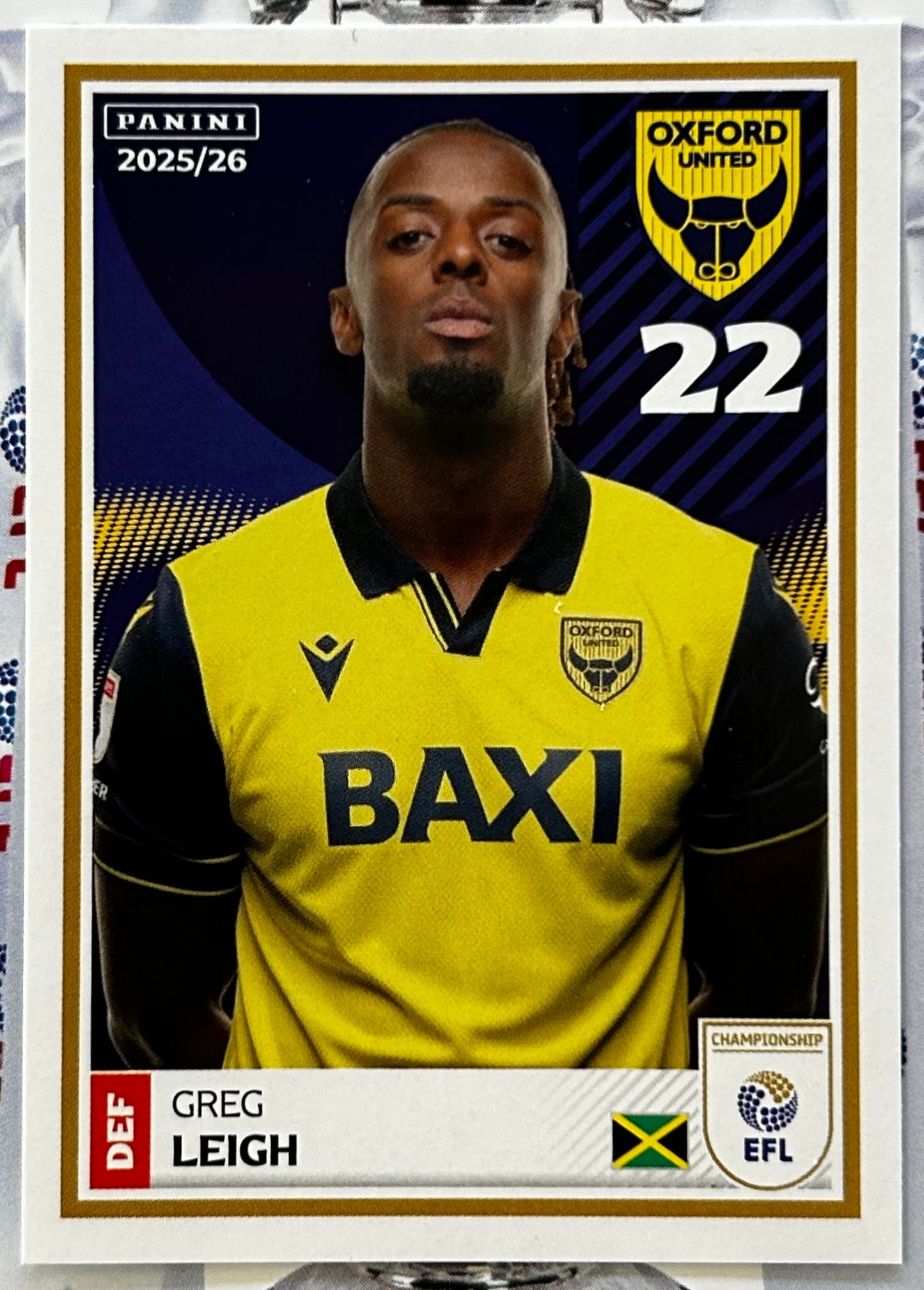 Panini EFL 2025-26 Sticker Collection - Single OXFORD UNITED Stickers (#257 - #274)