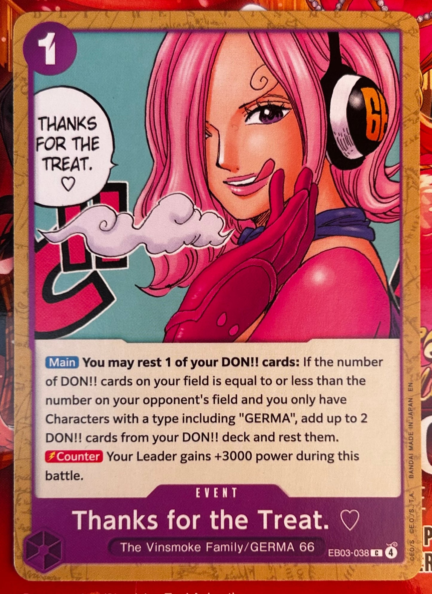 EB03-038 THANKS FOR THE TREAT One Piece Event Card (Purple) English