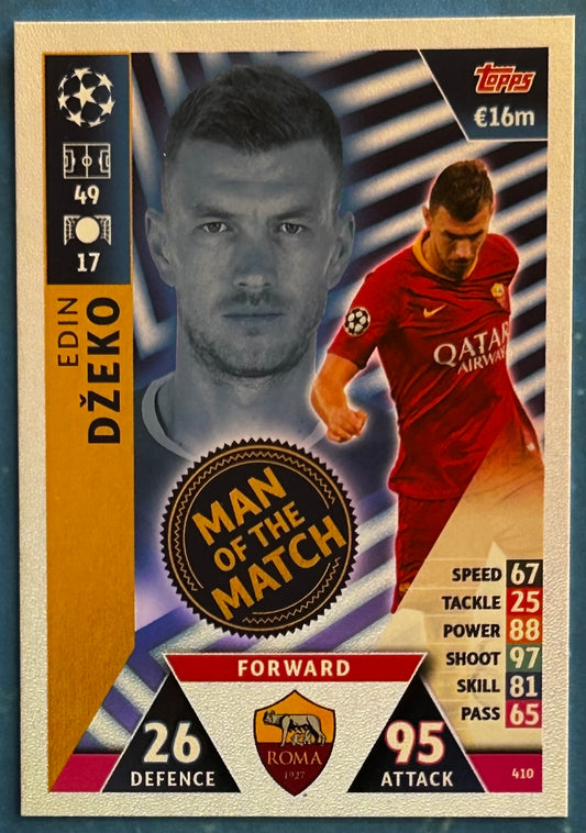 Topps Match Attax UEFA Champions League 2018-19 - EDIN DZEKO (AS ROMA) Man of the Match Foil Insert #410