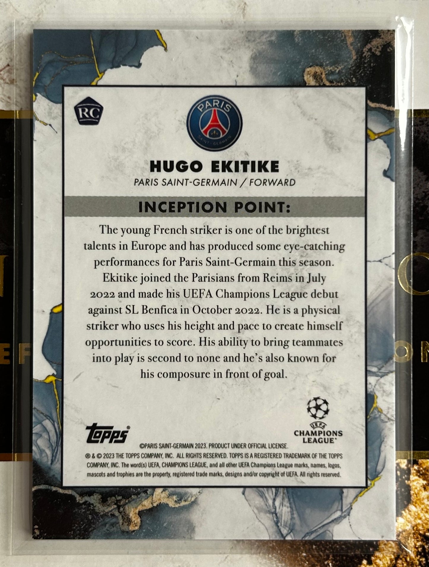 Topps UEFA Inception 2023 - HUGO EKITIKE (PSG) Emerging Stars RC Rookie