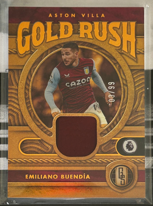 2022-23 Panini Chronicles Gold Standard Premier League Soccer - EMILIANO BUENDIA (ASTON VILLA) Gold Rush Patch GR-EBU /99