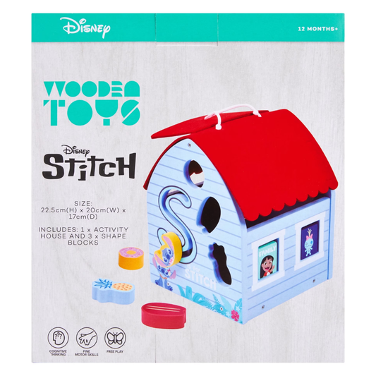 Disney Wooden Toys Stitch Activity House Playset