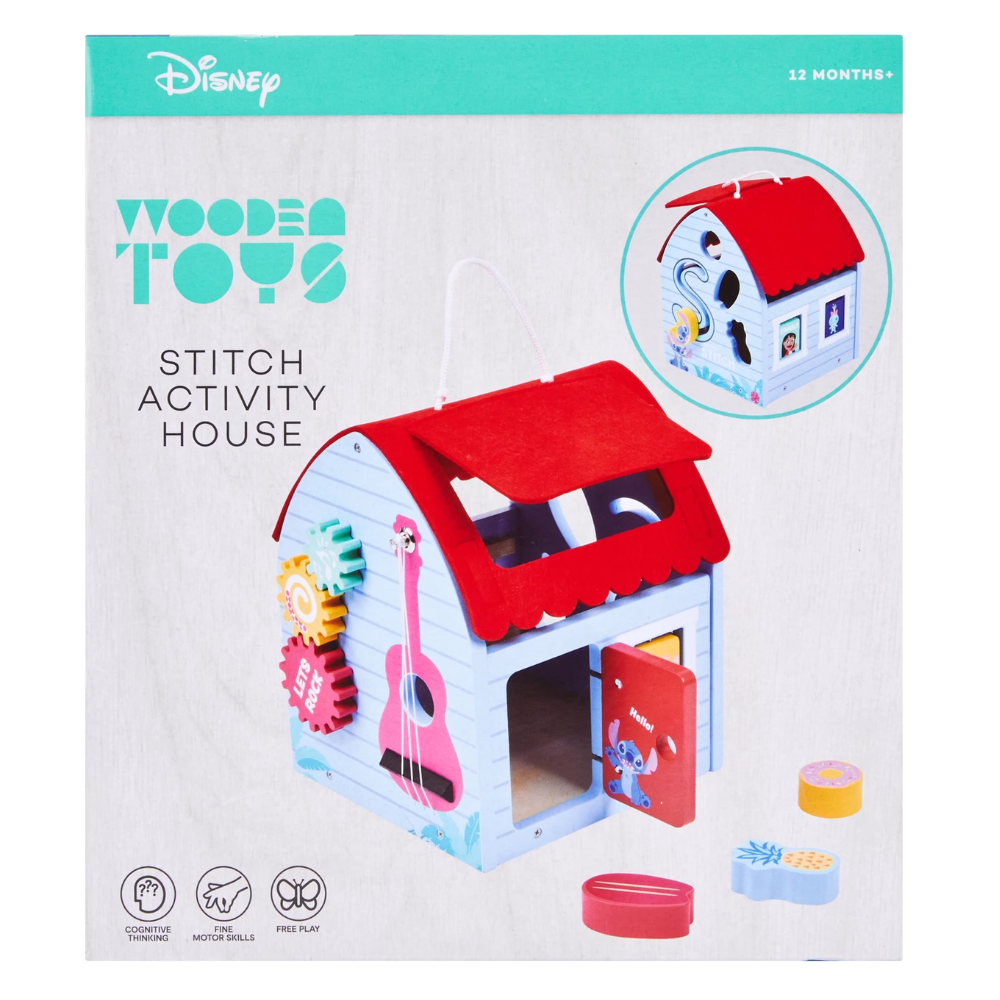 Disney Wooden Toys Stitch Activity House Playset