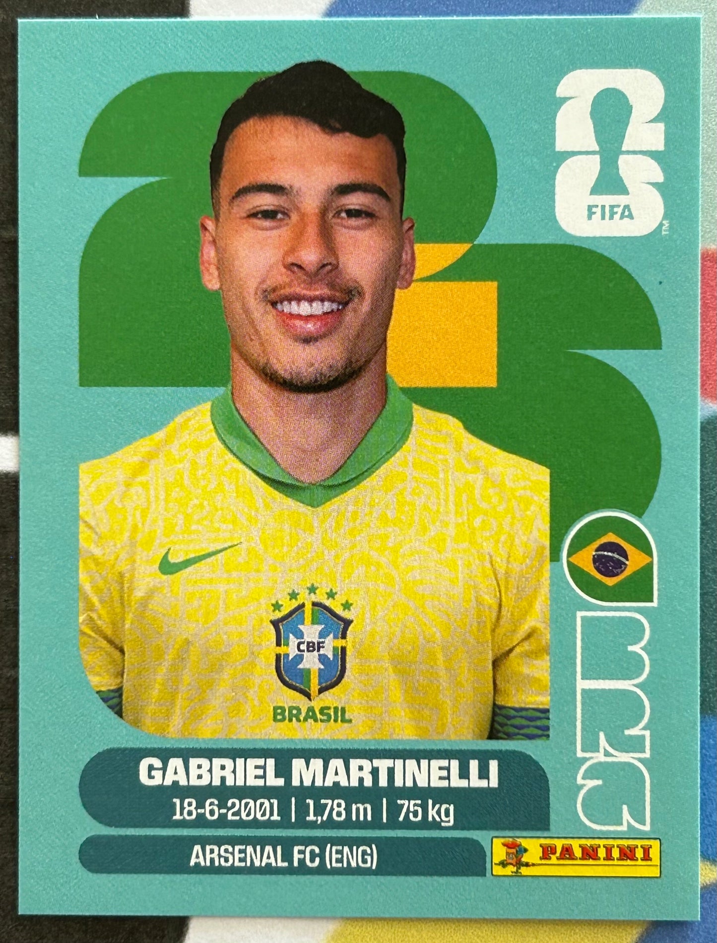 Panini FIFA World Cup 2026 Official Sticker Collection - GABRIEL MARTINELLI (BRAZIL) BRA18