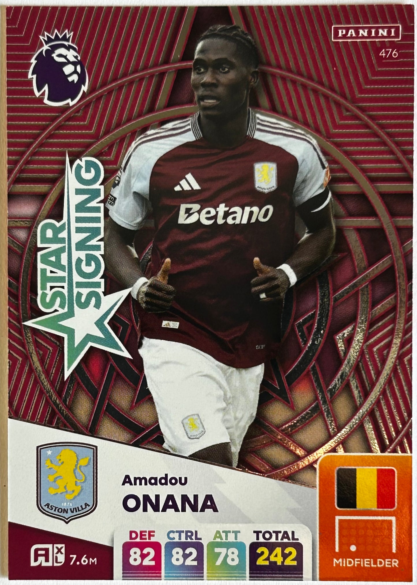 Panini Adrenalyn XL Premier League 2025 - AMADOU ONANA (ASTON VILLA) Star Signing 476