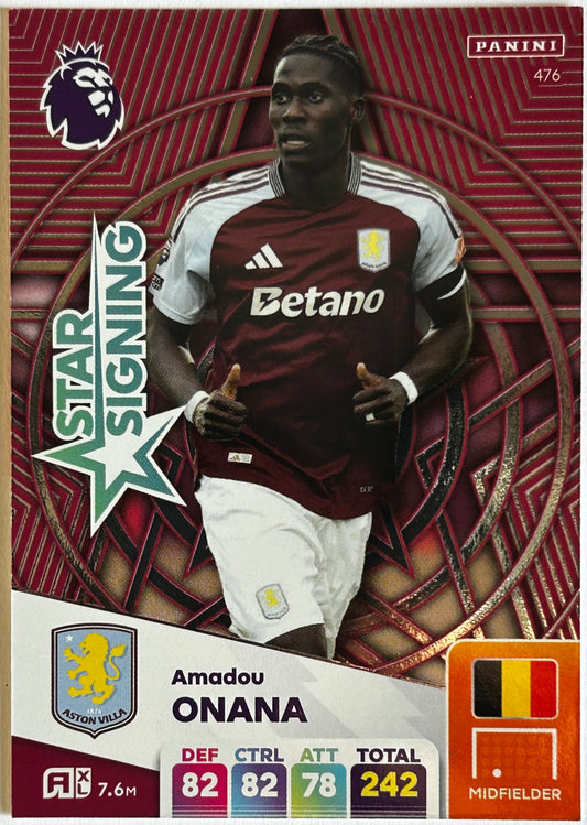 Panini Adrenalyn XL Premier League 2025 - AMADOU ONANA (ASTON VILLA) Star Signing 476