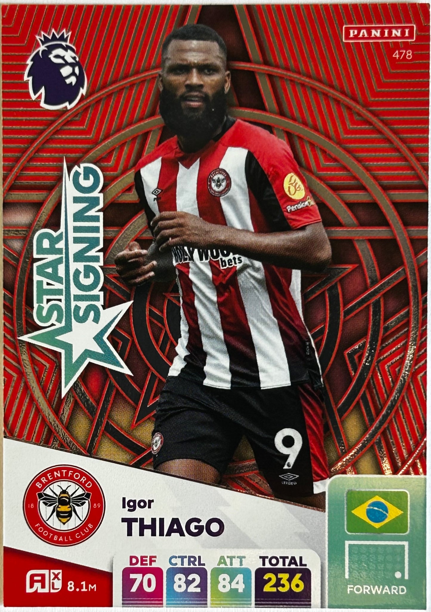 Panini Adrenalyn XL Premier League 2025 - IGOR THIAGO (BRENTFORD) Star Signing 478
