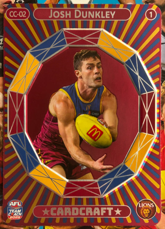 AFL Teamcoach 2025 - JOSH DUNKLEY (BRISBANE LIONS) Card Craft CC-02 Action 1:6 packs