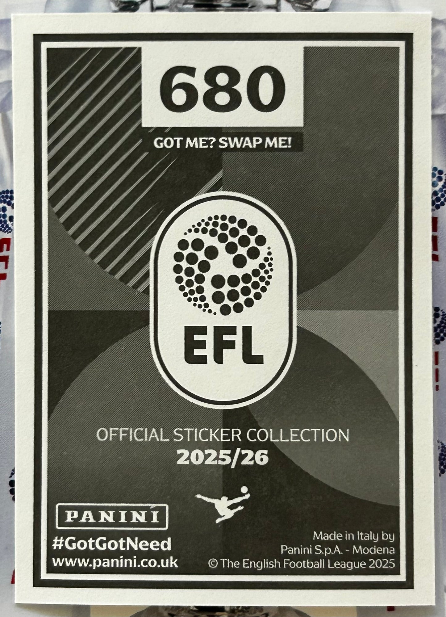 Panini EFL 2025-26 Sticker Collection - JARRAD BRANTHWAITE (BLACKBURN ROVERS) Raised in the EFL #680