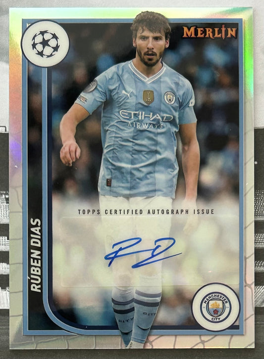 2023-24 Topps Merlin UEFA Club Competitions - RUBEN DIAS (MAN CITY) Certified Autograph Card #AH-RD
